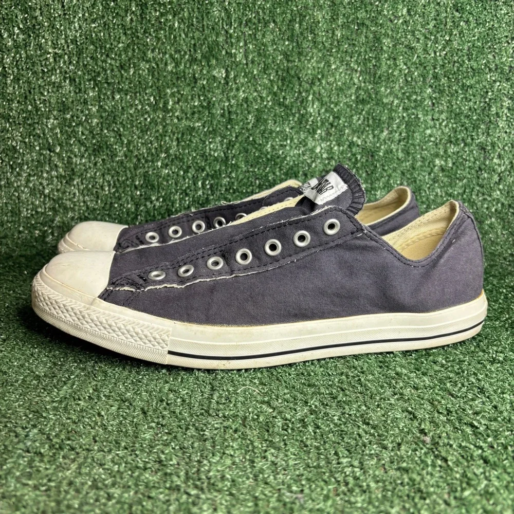 Converse Chuck Taylor All Star Low Slip On Washed Black Canvas Sneakers Mens 13 - Picture 3 of 12
